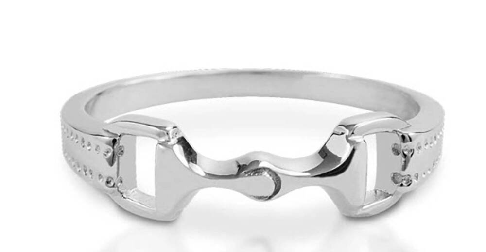 NEW KELLY HERD JEWELRY women's snaffle bit ring in silver